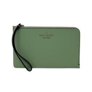 Kate Spade Staci medium L Zip Beach Glass Leather Wristlet Wallet WLR00134 $139
